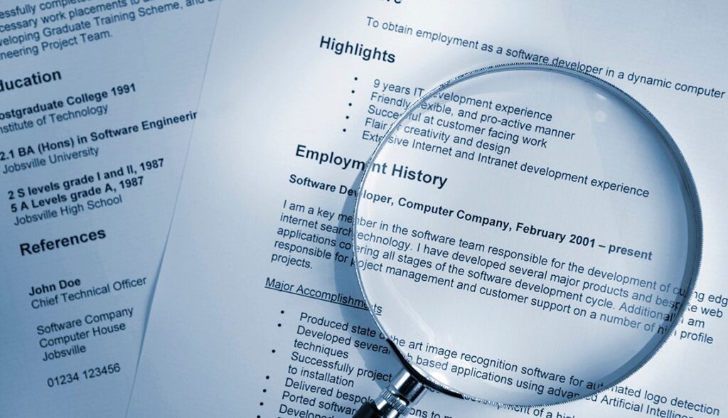 resume employment history